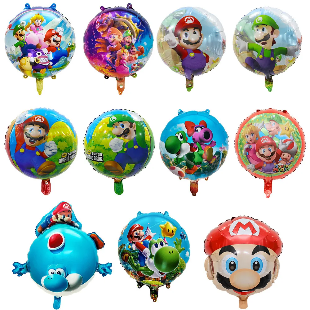 Cartoon Mario Spiel-Thema Ballonset Luigi Mario Prinzessin Peach Aluminiumfolie Ballon Dekoration Geburtstag Spielzeug Ball Dekoration – Detail 4