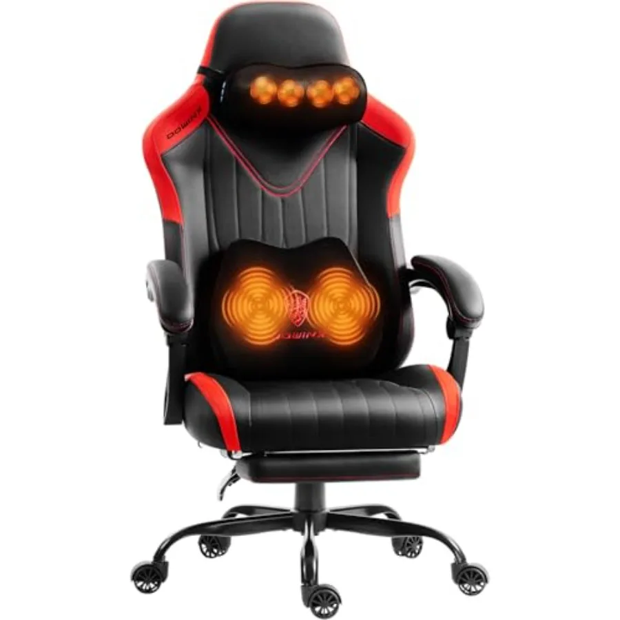 

Игровое кресло для геймеров с массажем шеи Шиацу и поясничной поддержкой для дома и офиса, высокое, с регулировкой высоты, эргономичное
