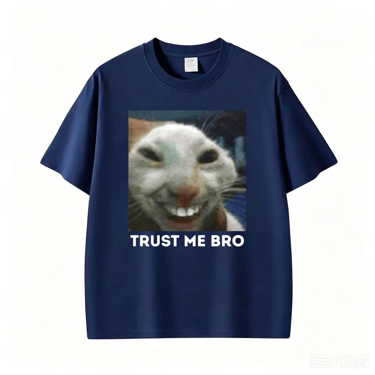 Trust Me Bro Cat Meme T Shirt Funny Cursed Cats Face Graphic Tee Shirt Men Women Fashion Humor Cute Oversized T-shirt Streetwear