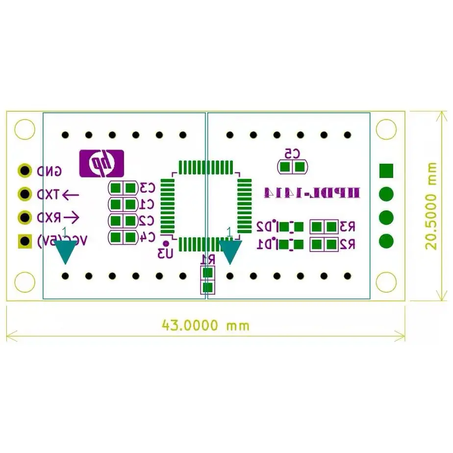 1PCS/LOT HPDL-1414 Four 4-character VFD Display LED Digital Tube HPDL1414 Digital Clock 8-bit Serial Port