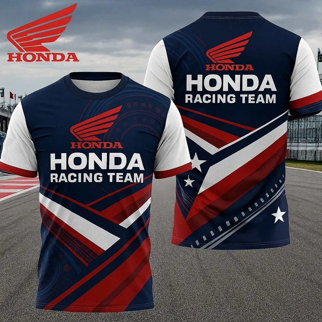 

Honda Motorcycle Racing T Shirt Men Streetwear Top Summer Short Sleeve Breathable Quick Dry Riders Clothing Team