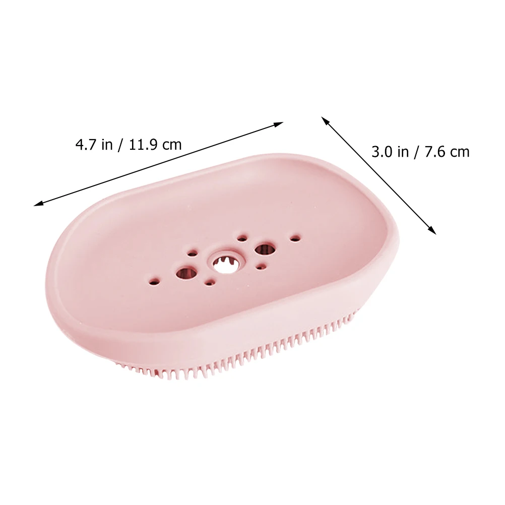 

1pc Silicone Soap Holder Drainage Design Bathroom Kitchen Organizer Drying Shelf Waterproof Storage Container for Bar Soap