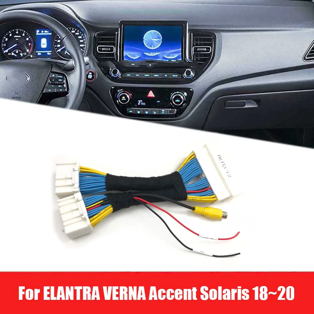 VKAUTO For Hyundai Accent Solaris ELANTRA VERNA 2017~2021 OEM unit add Rear view Camera Adapter Cable Kit C72 Pin Cable