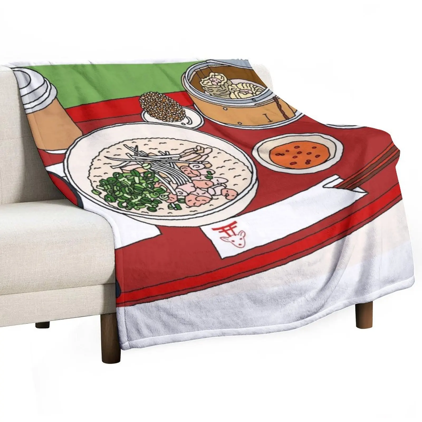 Happy Dim Sum Platter Throw Blanket Sofa Soft Plaid Blankets