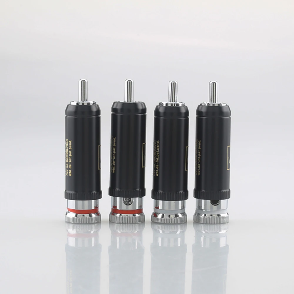 

4pcs HIFI 0102AG Rhodium Plated rca plug for audio signal cable rca connector audio terminal RCA head