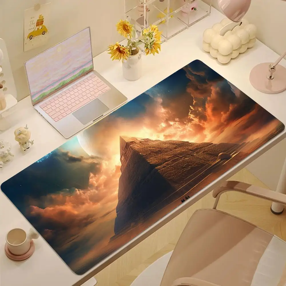 

Коврик для мыши с обоями в виде пирамиды, коврик для мыши для планшета, коврик для мыши для ноутбука, настольный коврик для мыши, милый коврик для игровой клавиатуры HD Rainbow, игровой проигрыватель csgo, 90x40