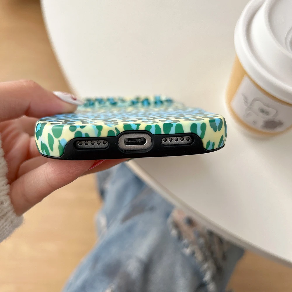 Modische 2-in-1-Handyhülle mit Leopardenmuster für iPhone 13 14 15 16 17 18 Pro Max, Wellenkanten, angenehme Haptik, harte, schlanke Rückseite – Detail 10