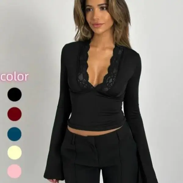 

Женский жилет из искусственной кожи контрастного цвета с кружевной вставкой и воротником-стойкой стандартного кроя ort Sve