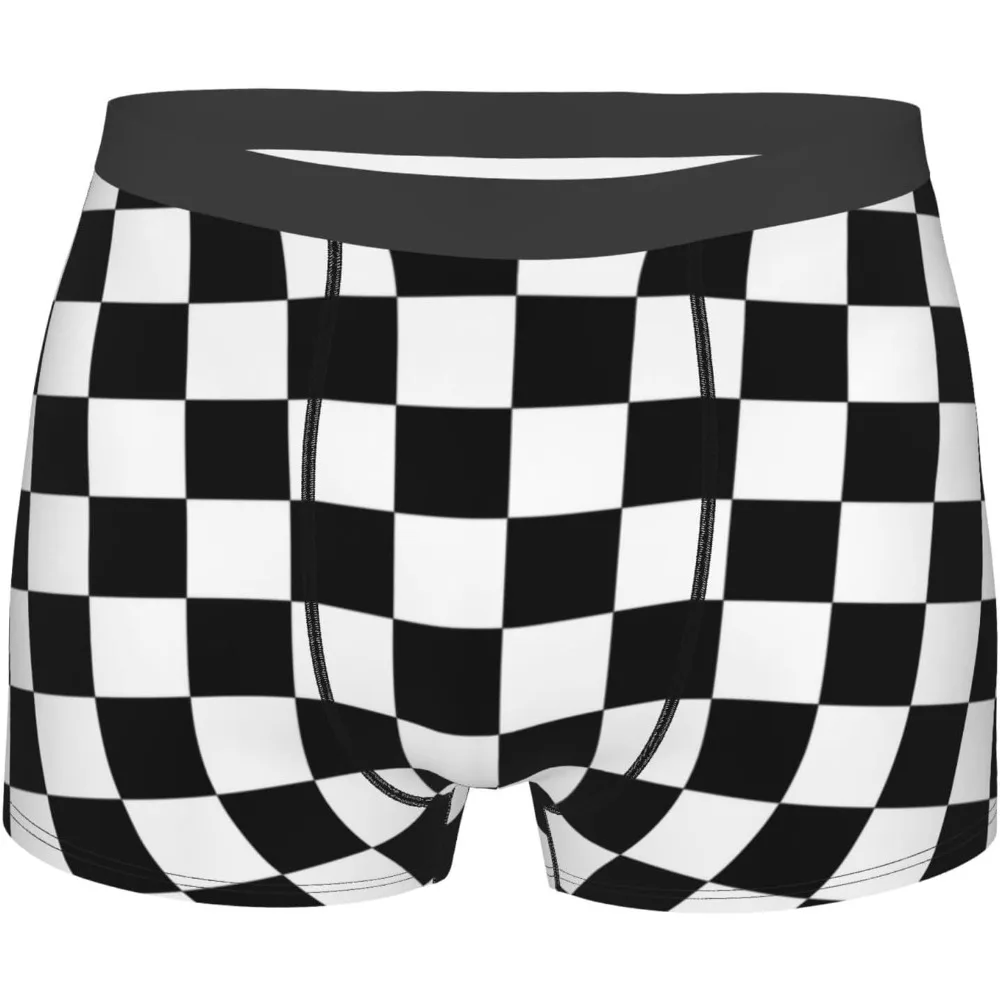 

Checkered Racing Flag Men'S Boxer Briefs Comfort Stretch Waistband Mens Trunks Underwear