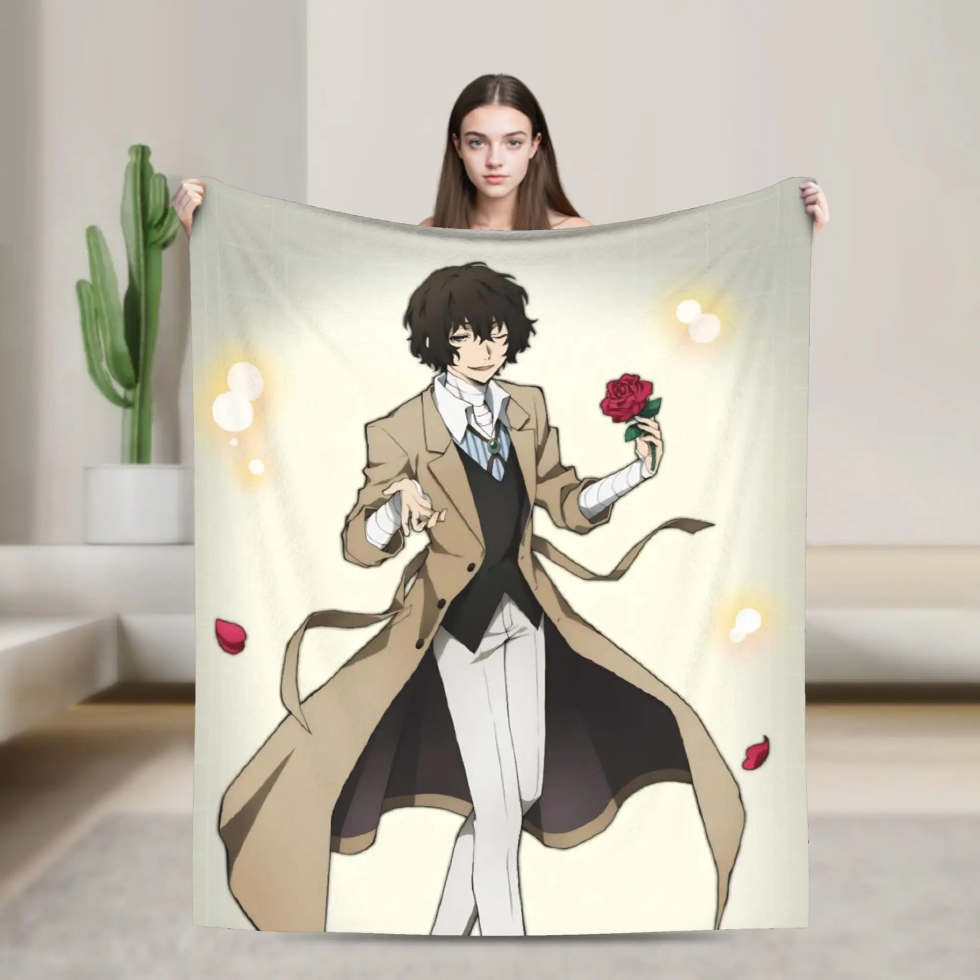 Dazai Bungo Stray Dogs Blankets Coral Fleece Plush Textile Decor  Portable Super Soft Throw Blanket for Bed Travel Rug Piece