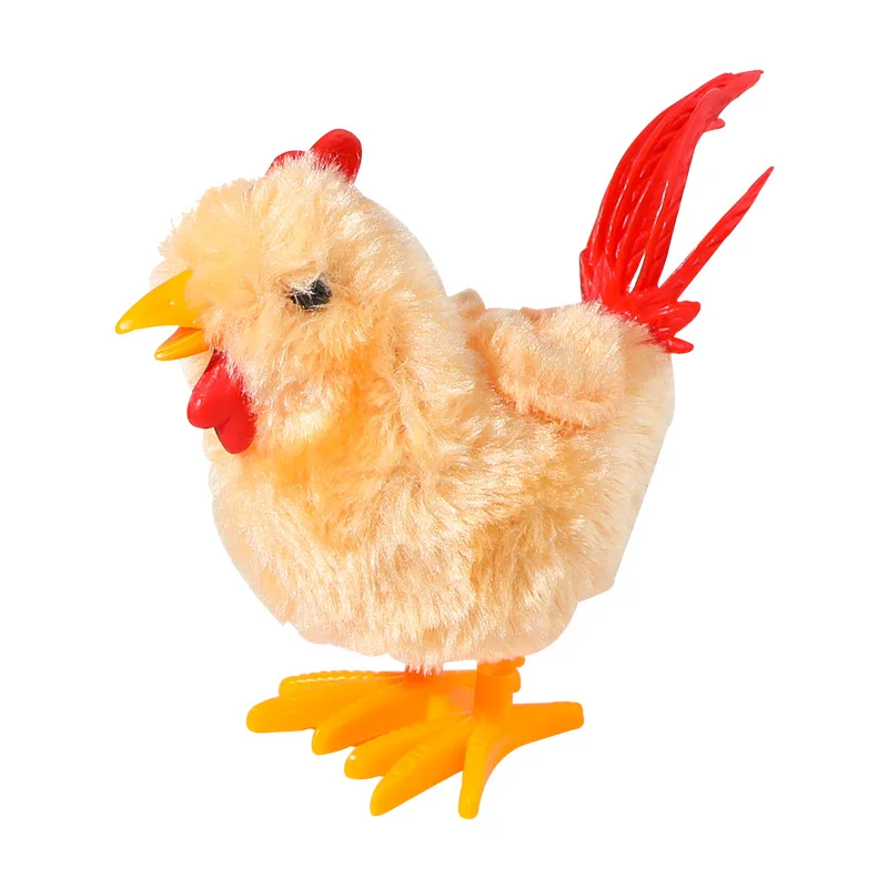 1pcs Fun Wind Up Plush Rooster Toys Clockwork Jumping Walking Chickens Educational Toy Parent-child Interactive Toys Kids Gifts