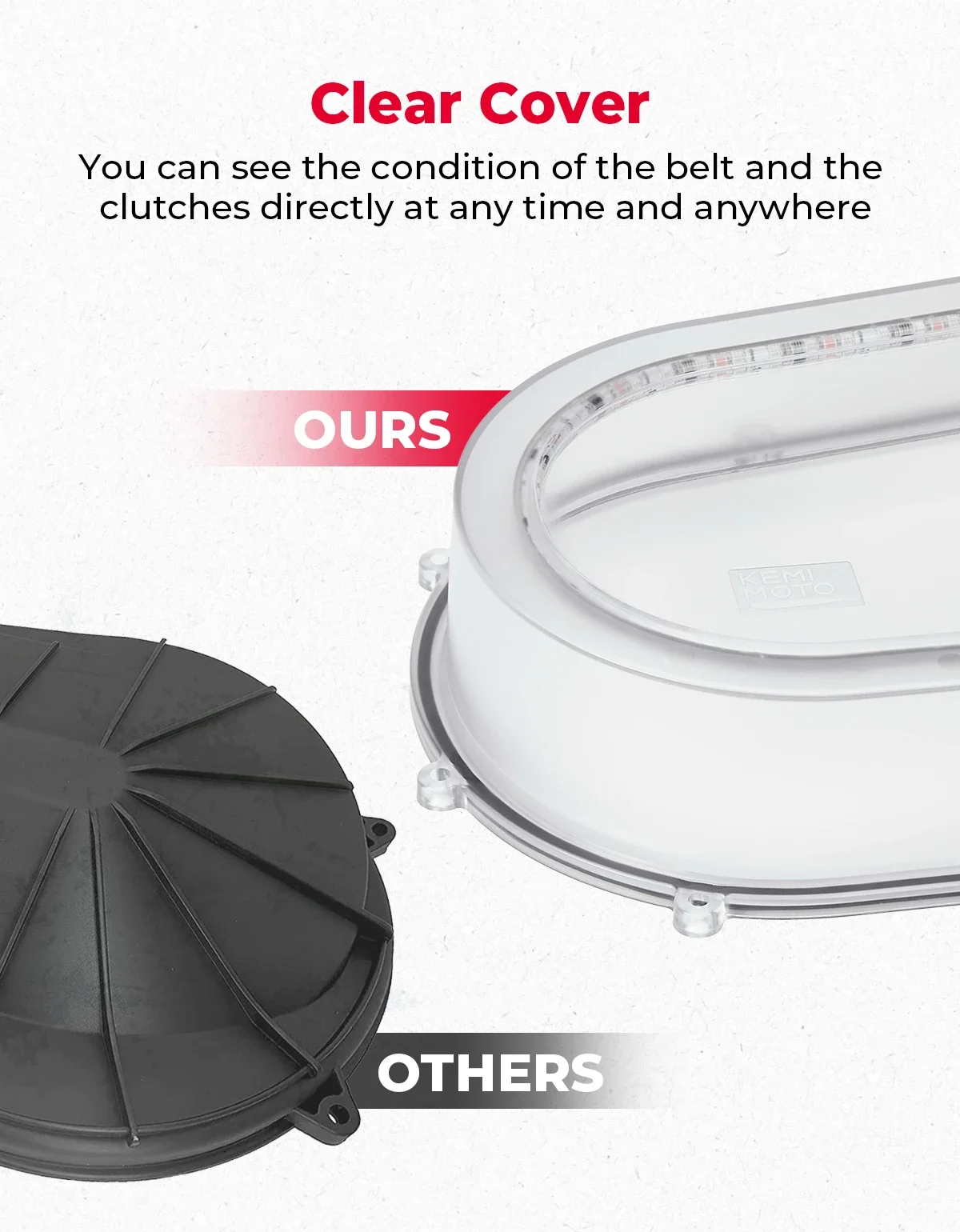 RGB LED ABSクリアCVTアウタークラッチカバーUTV Can-am Maverick X3 MAX 4x4 XMR XDS XRC Turbo DPS 2/4ドア 2017-2025 420212505用