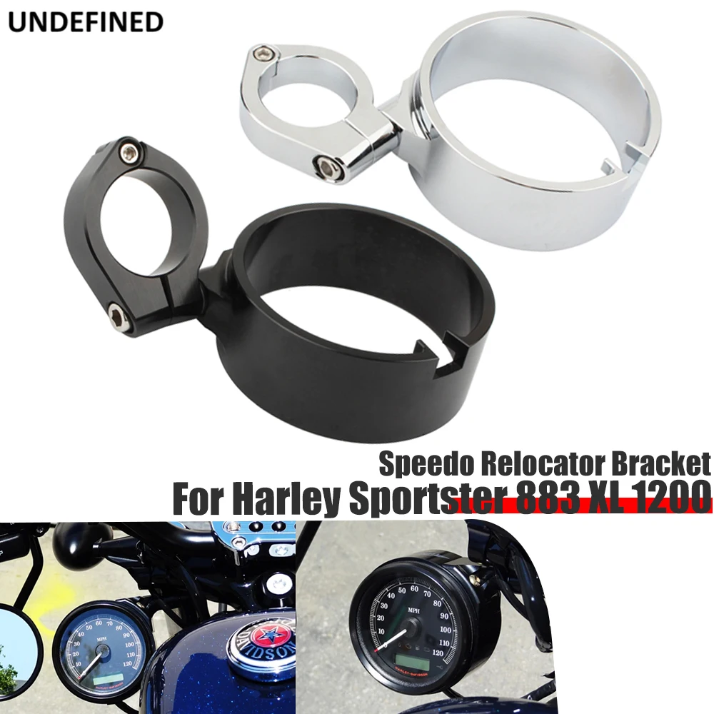 

39mm Motorcycle Speedometer Bracket Side Mount Speedo Ring Relocation Clamp for Harley Sportster 883 XL 1200 93-15 Dyna 93-05