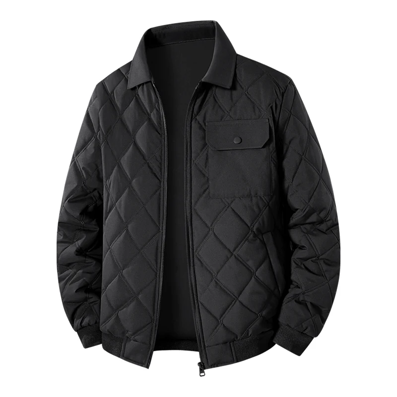 Plus Size M-8XL Turn-down Collar Men Parkas Comfortable Thicken Warm Outerwear Fashion All-match Cotton Jackets Winter Quality
