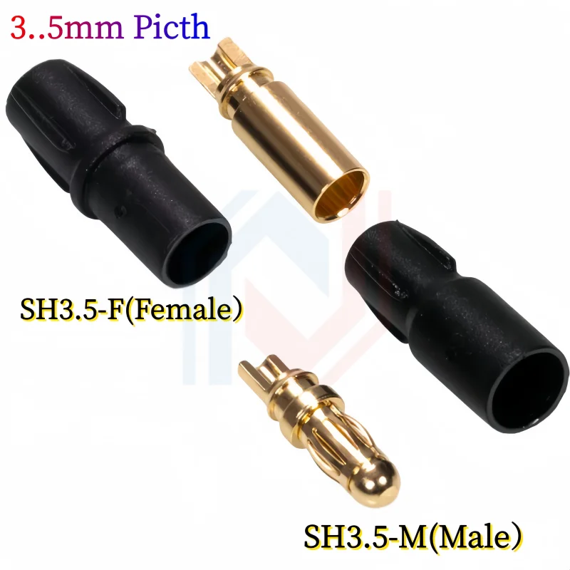 10PCS/10Pair 3.5mm SH3.5 Gold Plated Connector with Protective Sleeves For Rc Motor ESC Drone Car Boat