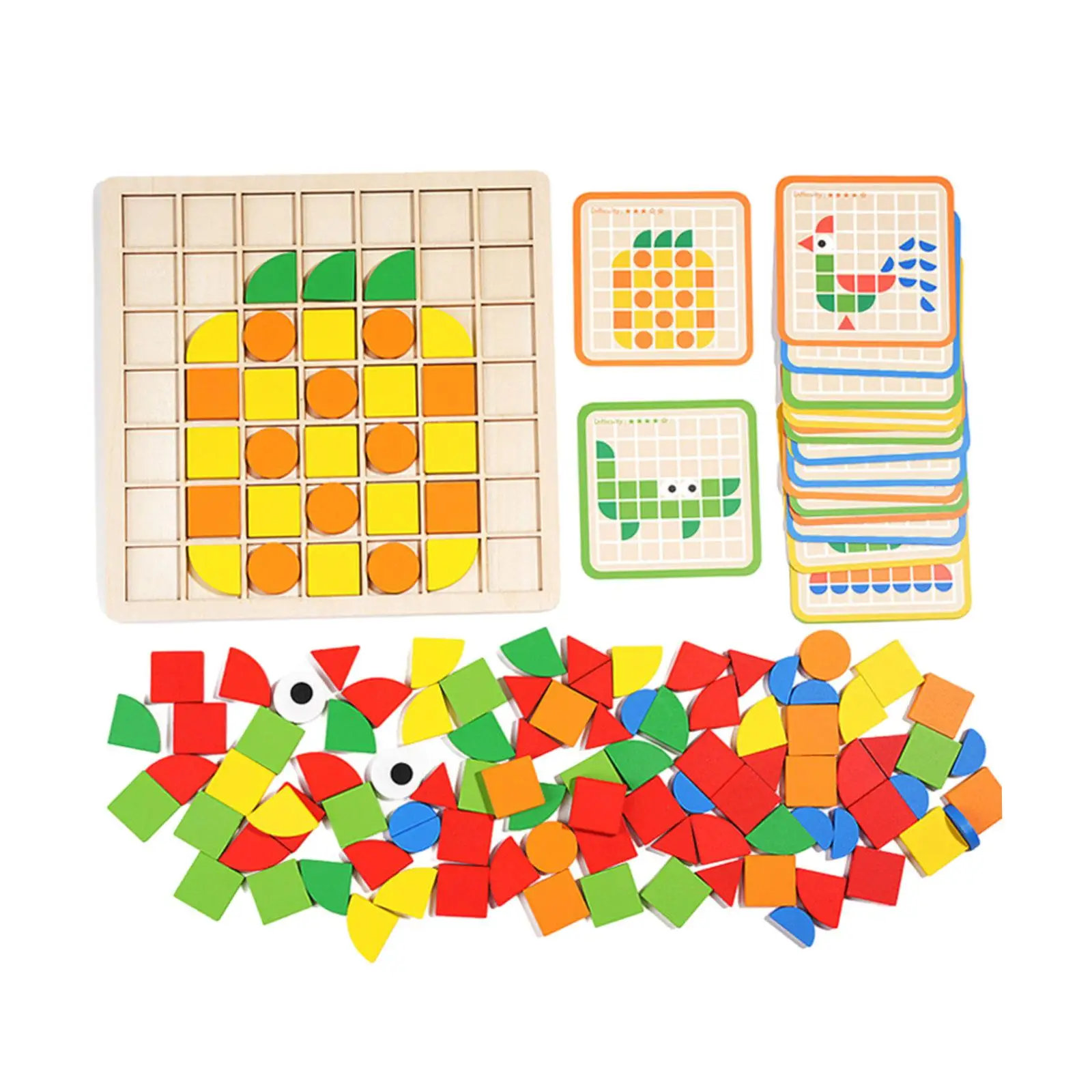 미취학 아동용 나무 탱그램 퍼즐, 색상 모양 분류, 기하학적 모양 직소 퍼즐, 어린이 선물
