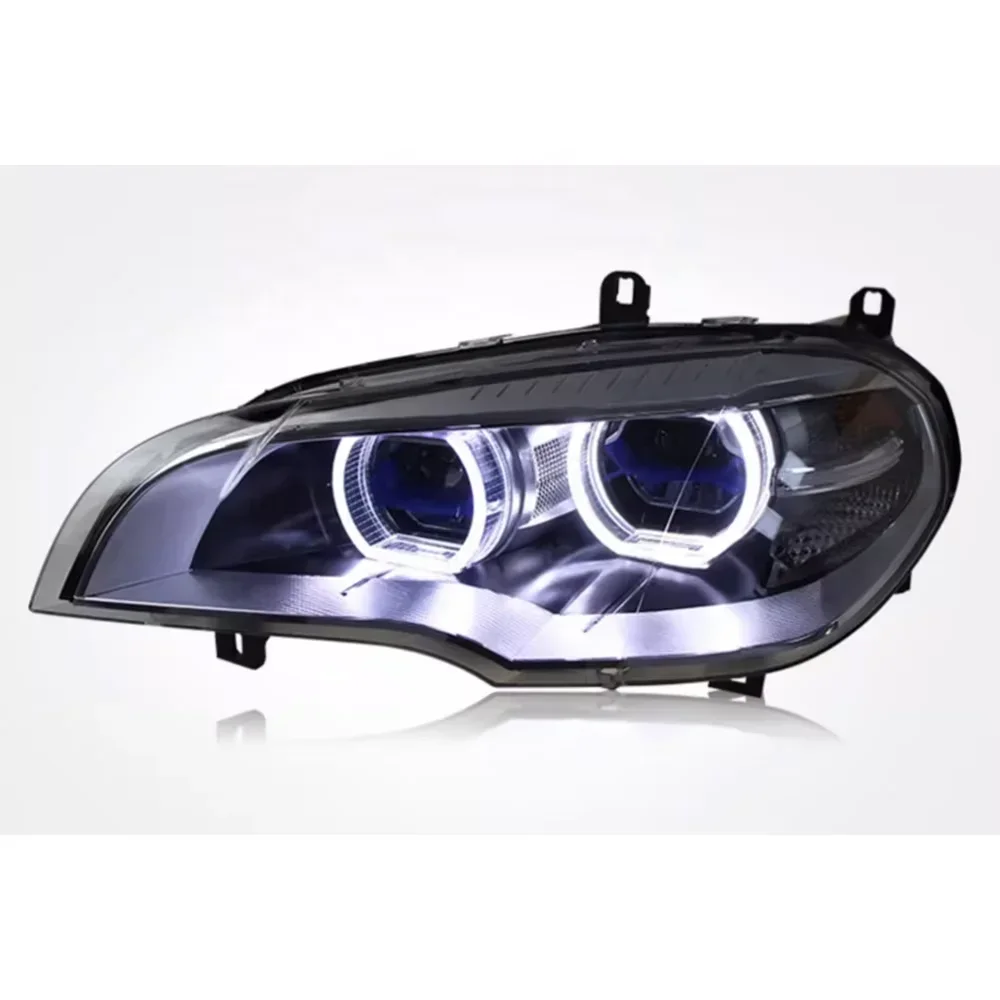 Car Day Running Lights Matrix Front Lamp for BMX X5 X6 Assembly E70 E71 Modified 2008-2013 Upgraded LED Angel Eye Plug and Play