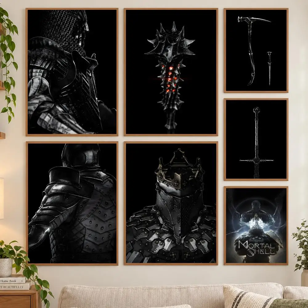 Game M-Mortal Shell Movie Poster HD Art Sticky Wall Waterproof Home Living Room Bedroom Bar Aesthetic Decoration