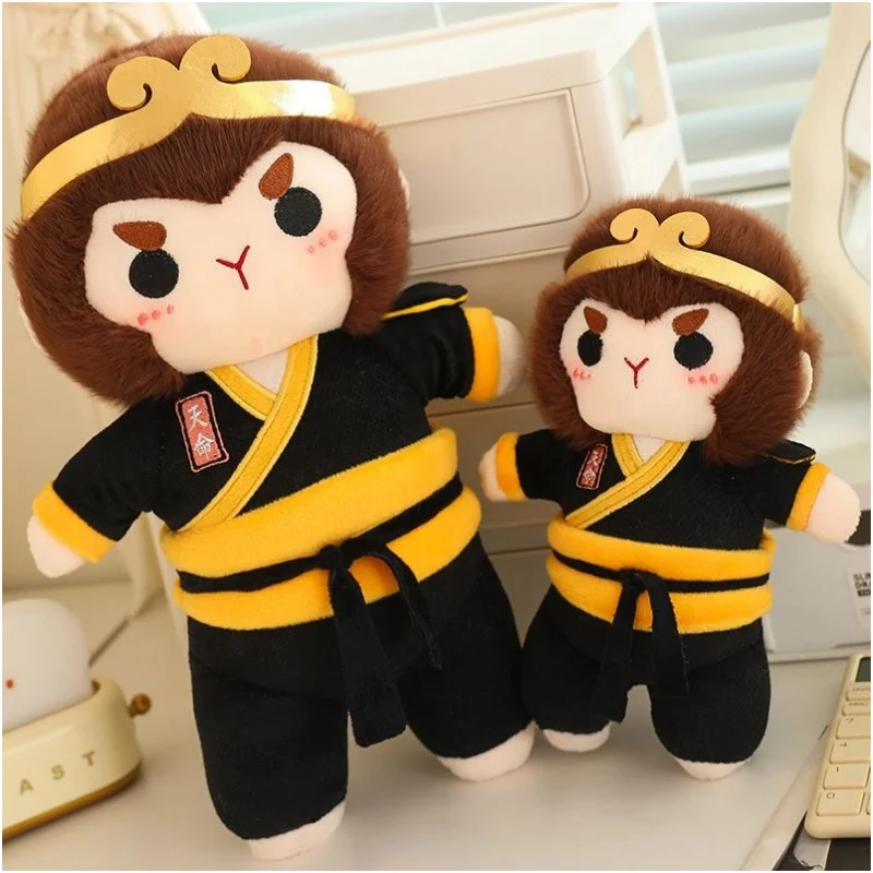 2024 New Black Wukong Soft Toy Cute Cartton Monkey King Doll Qitian Great Saint Doll Destiny Man Game Peripheral Birthday Gifts