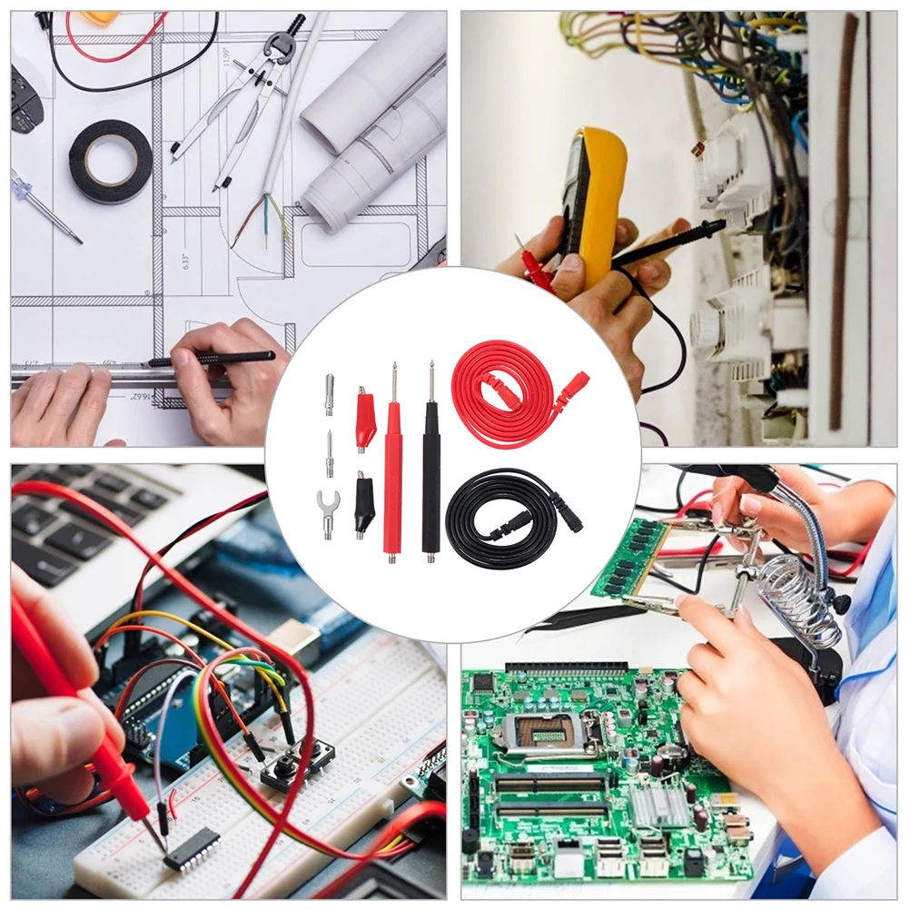 

2 Sets Multimeter Test Probe Pin Needle Cable For Electronic Measurement Pvc Insulated Durable Lightweight Comfort