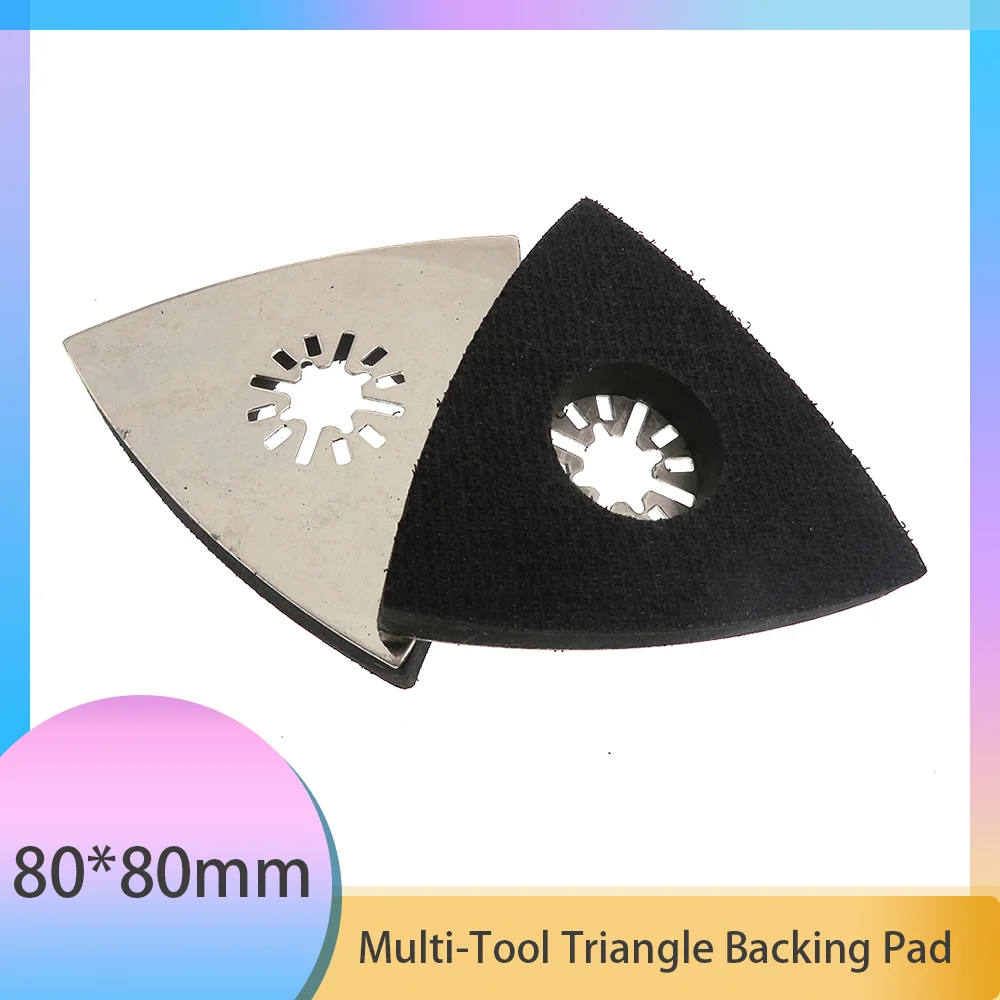 80*80*80mm Sanding Pad Multi-Tool Triangle Backing Pad Oscillating Sander Attachment Abrasives Hook Loop Grinding and Polishing