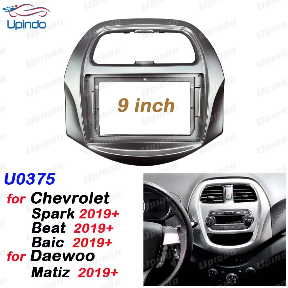 

Car Accessory 2 Din 9 Inch Radio Fascia Panel Frame for Chevy Chevrolet Spark Beat Baic Daewoo Matiz 2019+ Dashboard Mount Kit