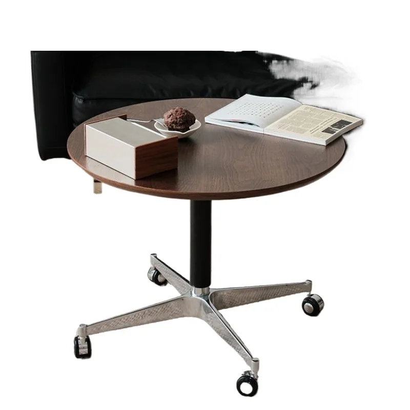 

Retro removable round dining table Home sofa side dining room Small round table Lifting simple small coffee table Coffee