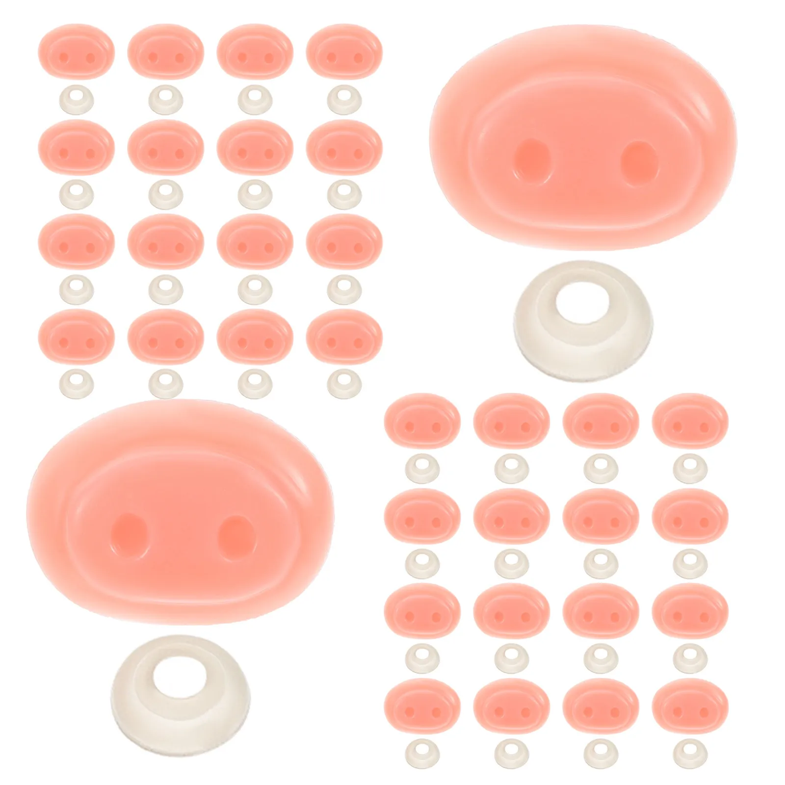 50Pcs Pig Snout Soft Nose for Stuffed Animal Crafts DIY Crochet Replacement Pink 1.02x0.79x0.75 Inch with Washers