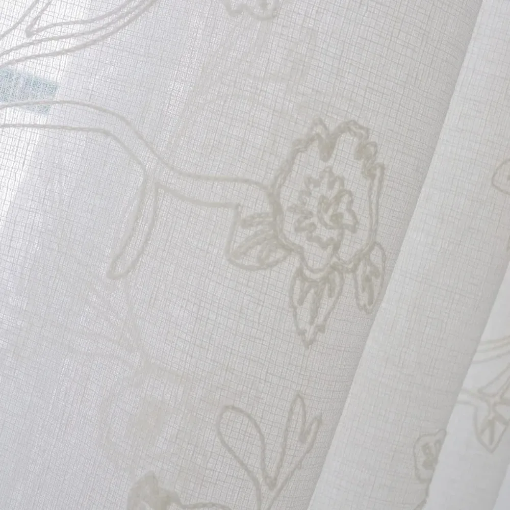 Modern Minimalist Three-dimensional Embroidered Curtains High-precision Full Blackout Artificial Cotton Bedroom Balcony Curtain