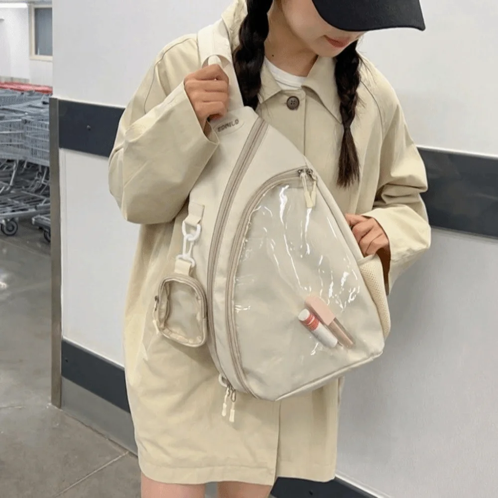 Crossbody Bag Y2K Ita Bag PVC Goth Transparent Crossbody Bag Large Capacity Nylon Anime Display Bag Anime Exhibition