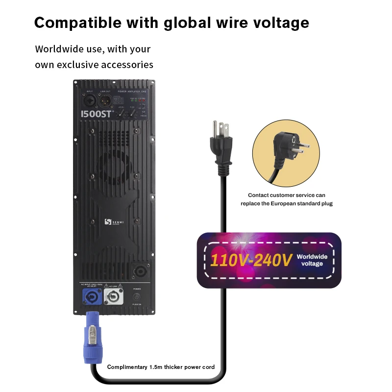 구어미 파워 앰프 모듈 보드 1*1500w 전문가용 클래스 D 서브우퍼 장비 가정용 TV 노래방용 썸네일 4