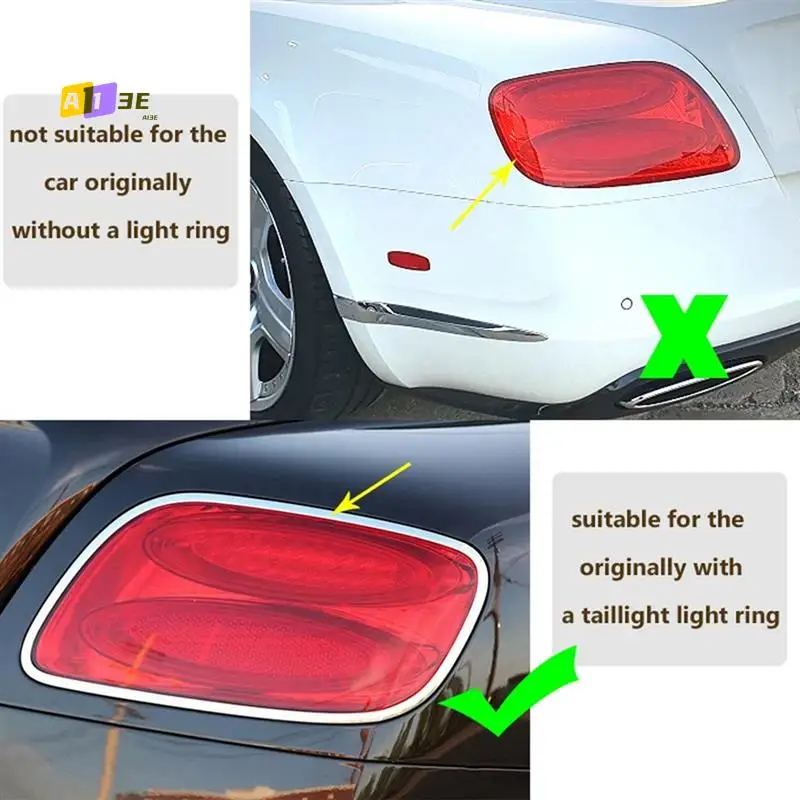 

A03E-Electroplated Bright Strip Tail Light Frame Rear Light Sticker For Bentley GT 6.0 12-15 Bentley Decoration Accessories