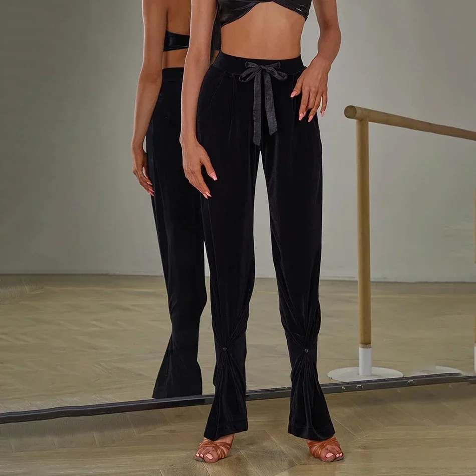 Gürtel und hohe Taille Design Hosen weibliche Latin Dance Kleid Frauen Leistung Bauch moderne Tanz Kleider NY 60 2418