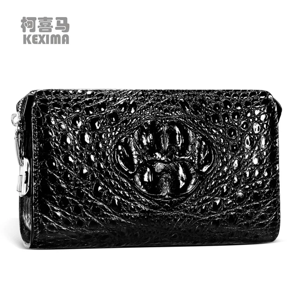 

yuanyu new crocodile Hand bag male crocodile men wallet No stitching large capacity lock men clutch bag