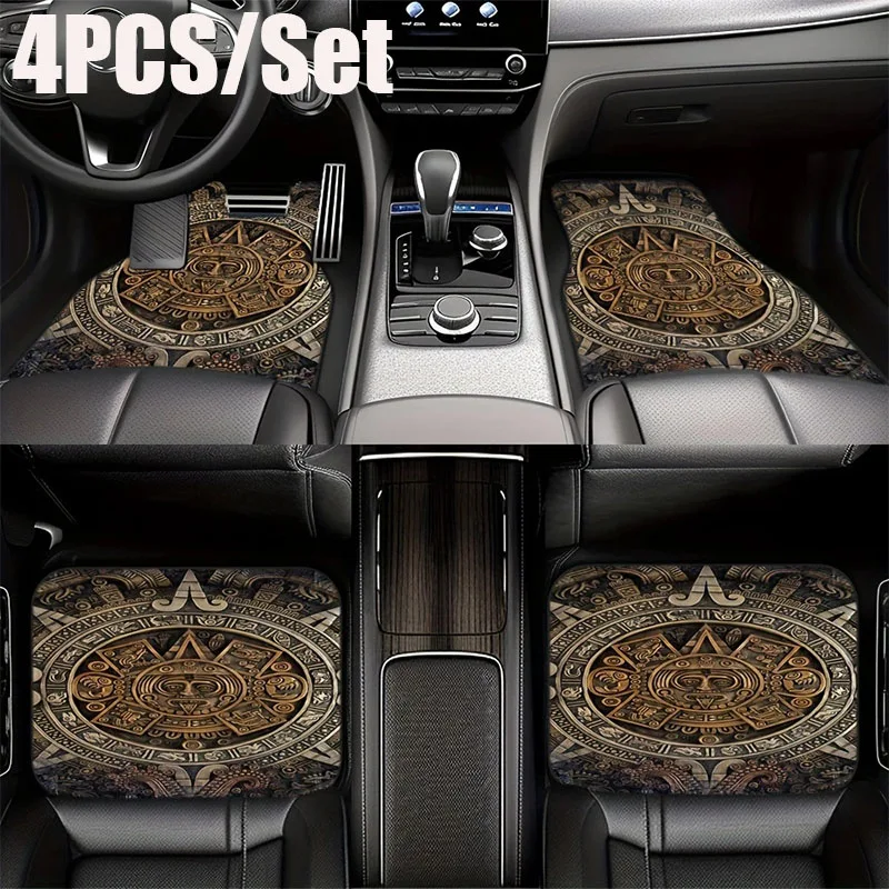 Car Foot Mats Universal Bohemian Style Car Foot Mats Carpet 4 Pieces Dirty Resistant Front and Rear Mats Set Car Accessories