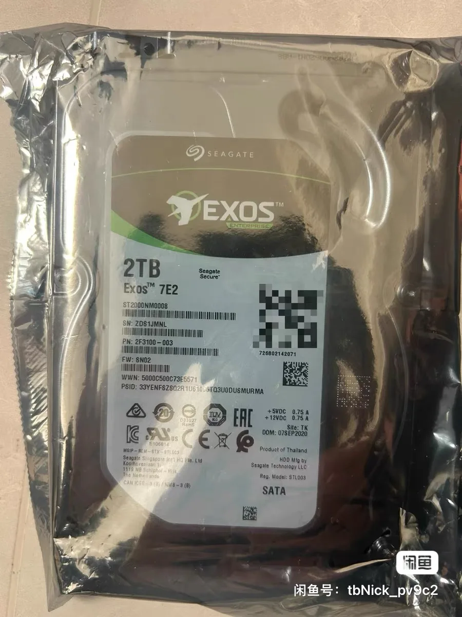 

Внутренний жесткий диск Seagate 2 ТБ, 3.5 дюйма, 7.2K, SATA 6 Гбит/с, 128 МБ, 7200 об/мин, для корпоративных систем, модель ST2000NM0008