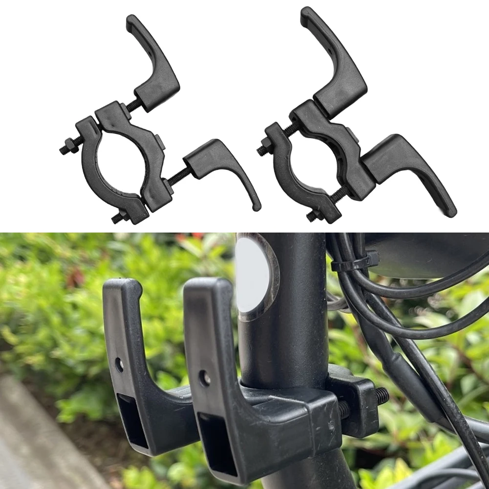 1Pc Double-Ended Mountain Bike Hook For Shopping Bags Front-Mounted Plastic Storage Accessory Black 4.2x5.8CM