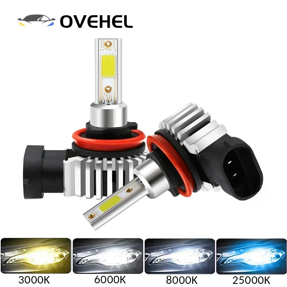 

2PCS Car LED Headlight Bulbs 60W 12000LM H8 H9 H11 LED 9006 HB4 9005 HB3 H7 LED Mini Headlight Kit Bulb Fog Car Light