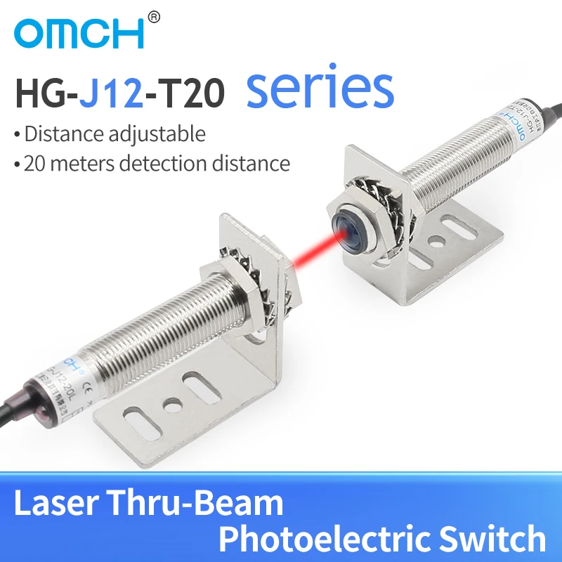 

OMCH M12 Light Laser Sensor photoelectric switch Design On Off Switches No Nc Switch Wifi through laser beam PNP NO NPN NC