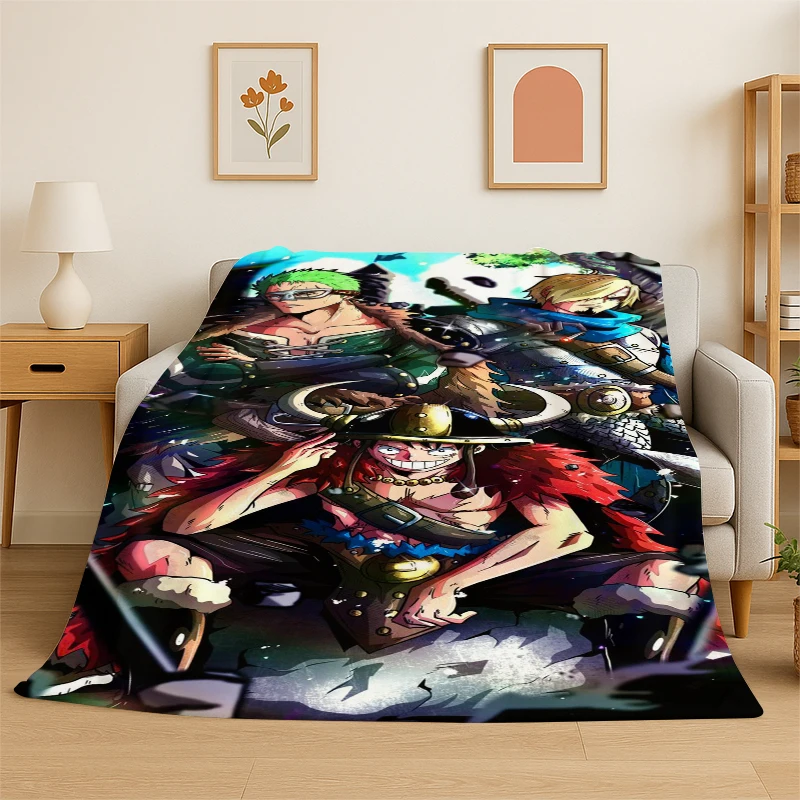 New Anime One P-Piece Cartoon Zoro Flannel Throw Blanket,Warm Cozy Blanket for Bed,Sofa,Couch,Bedroom,Living Room,Office,Camping