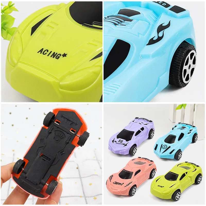Simulatie van traagheidsauto voor kinderen Plastic Duurzaam Trek Racing Traagheid Speelgoedauto Mini Cartoon CarToy Cadeau voor kinderen