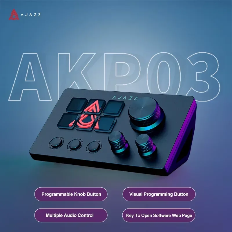 Ajazz AKP03E/153E Programmable Macro Keyboard  Mechanical Gaming Keyboard Custom Button Mini Keyboard For Multiple Scenario