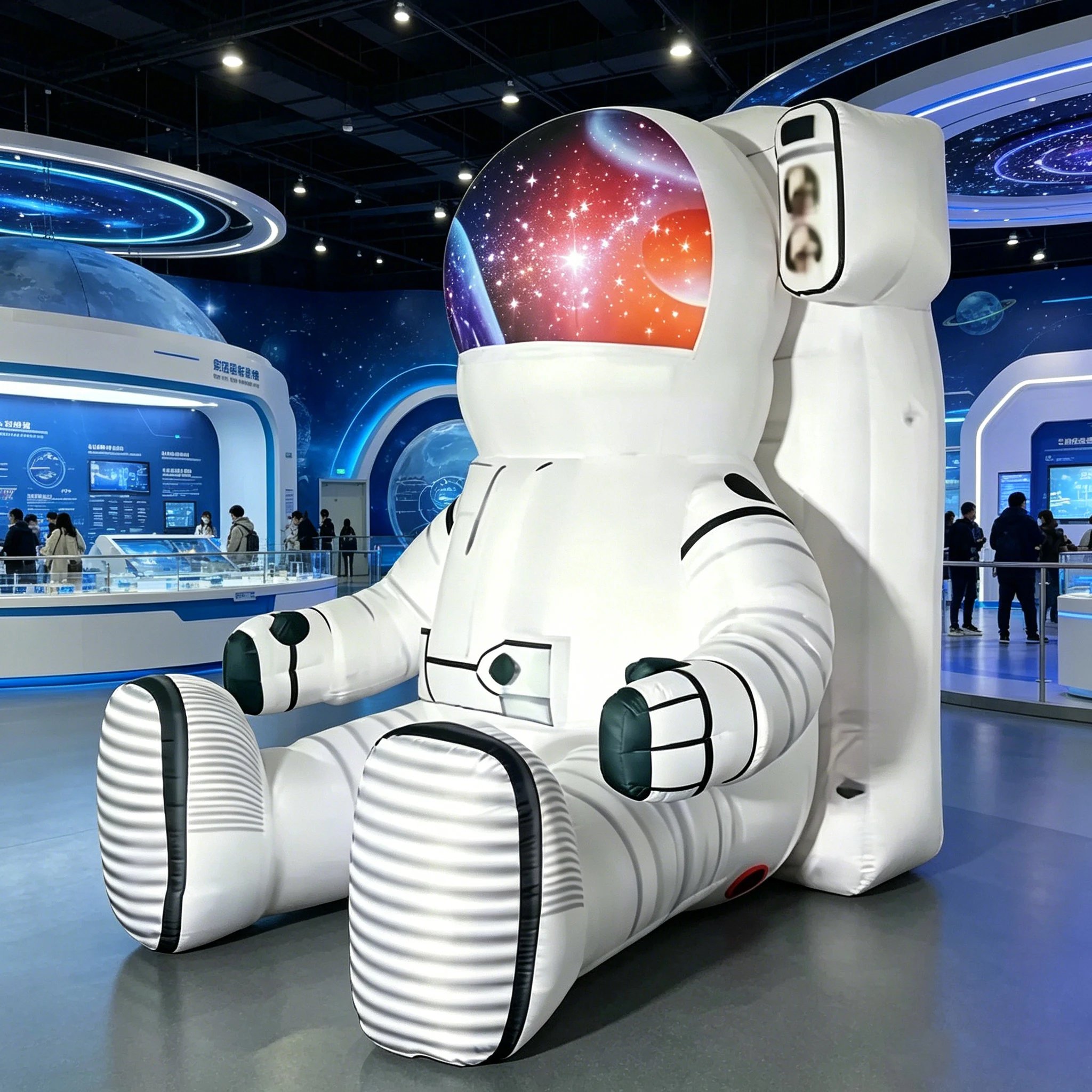 4m Giant Sitting Astronaut Inflatable Model, Blow Up Space Decor for Party, Mall, Event & Outdoor Display