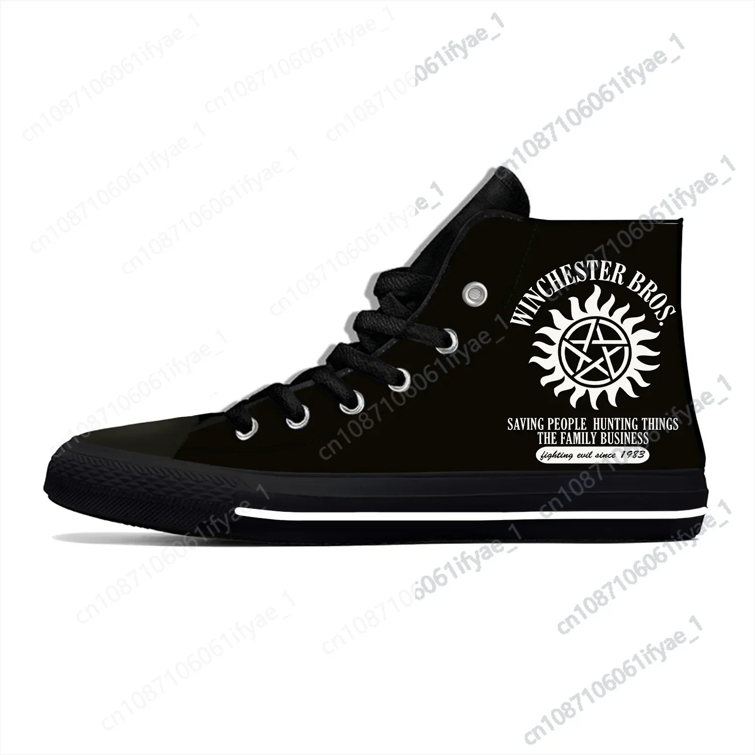 

Supernatural Winchester Brothers Novelty Design Fashion Lightweight High Top Canvas Shoes Men Women Casual Breathable Sneakers