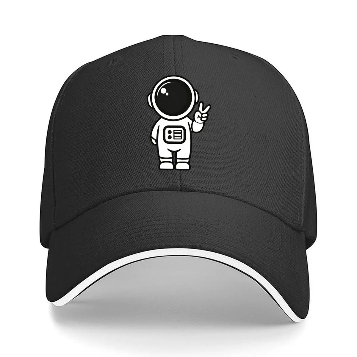 Cute Astronaut Peace Sign Cartoon Space Explorer Hip Hop hat Fashion Outdoor Sports Sandwich Baseball Cap