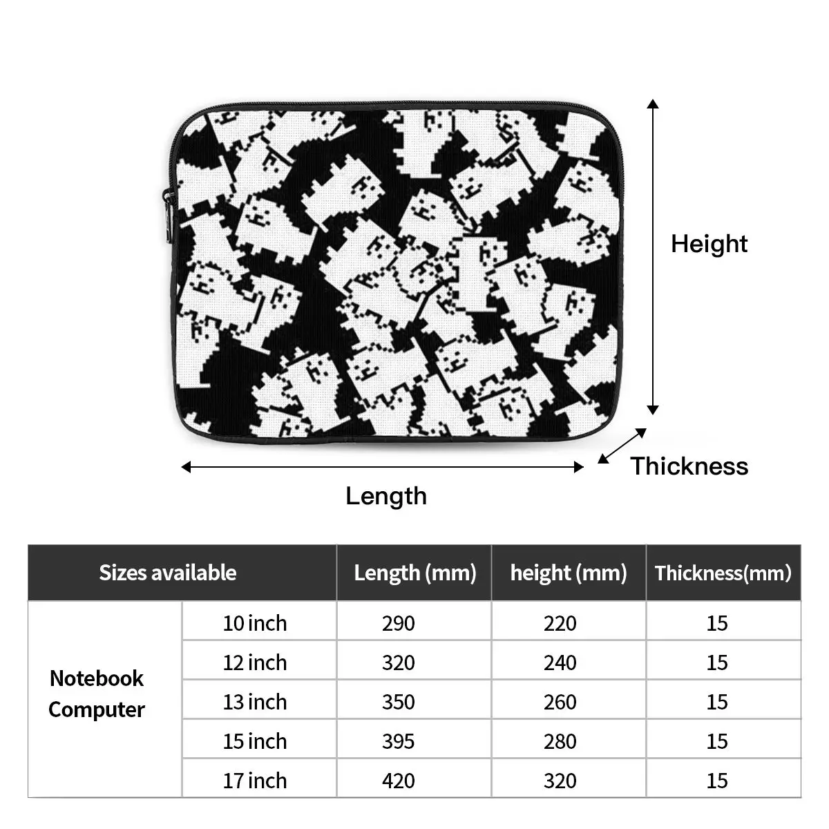 Undertale Annoying Dog Video Game Cute Notebook Laptop Bag 10 12 13 15 17 Inch For Macbook Air Pro Tablet Shockproof Case Bag
