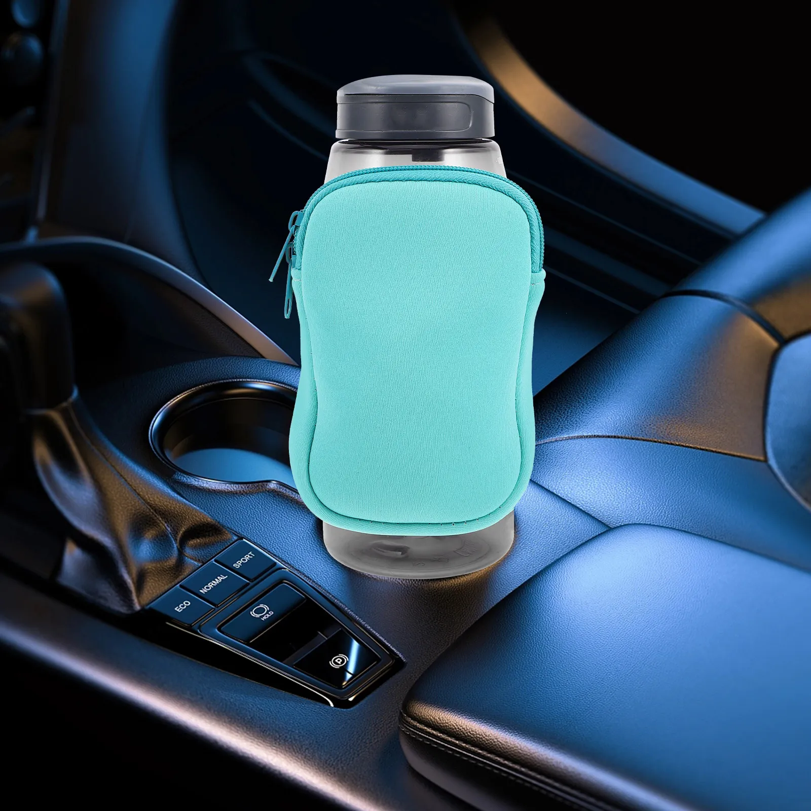 Funda Aislante de Neopreno para Vasos con Popote, Portavasos para Coche, Funda para Botella de 40oz, Bolsa Portátil para Botella de Agua con Bolsillo para Guardar Monedas y Llaves