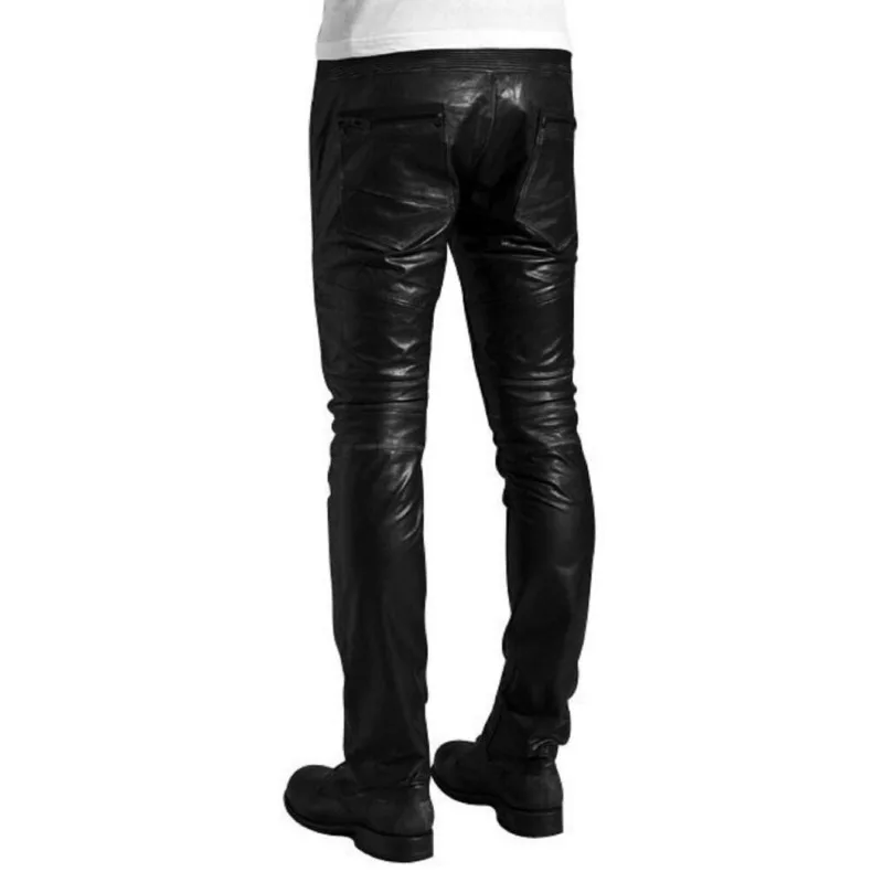 Mens Leather Pant 100% Sheepskin Leather Biker Leather Pants Fashion Trends