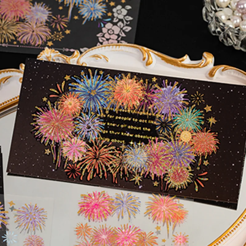 

Mr. Paper Warm Night Scene Stickers 2 sheets/pack Sweet Sky Brilliant lights Create Scenery Stickers Handbooks Holiday Gifts