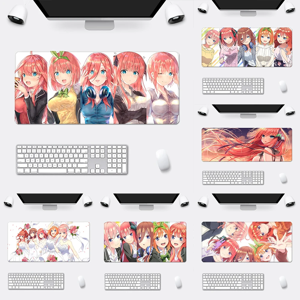 The Quintessential Quintuplets Hot Mousepad HD Printing Gamers Locking Edge Non-slip Mouse Pad XXL90x40cm Keyboard PC Desk Pad